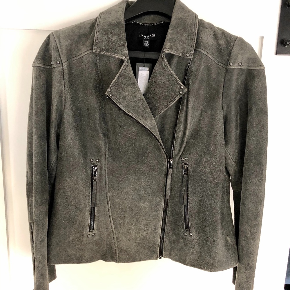 NWT Kenneth Cole Women's XL Leather Moto Jacket
